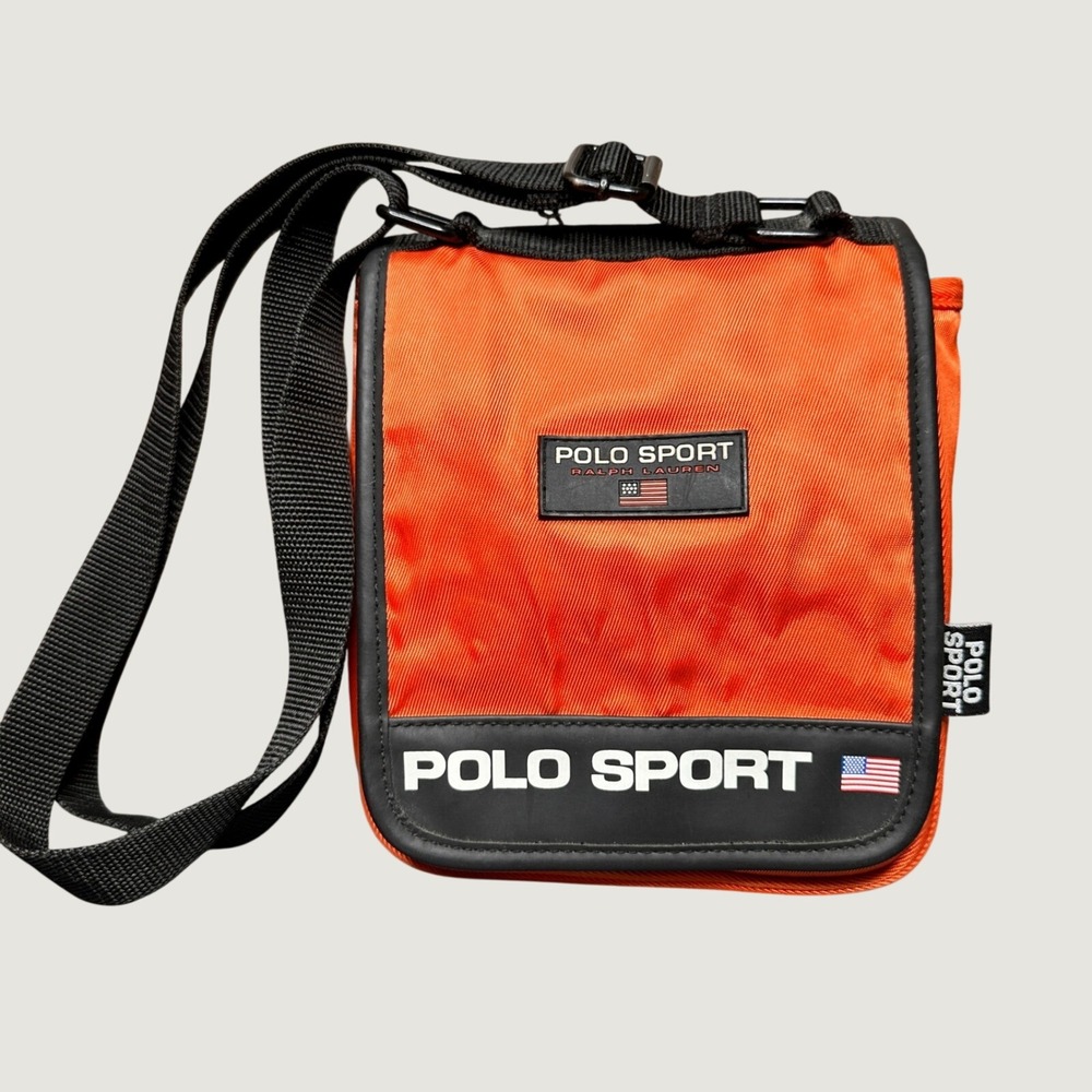 Polo Sport Ralph Lauren Vintage Crossbody Bag Orange 90s Streetwear Messenger